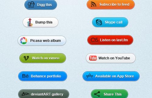 Social Network Actions Button Set