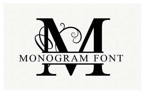 Split Monogram Font & Vectors