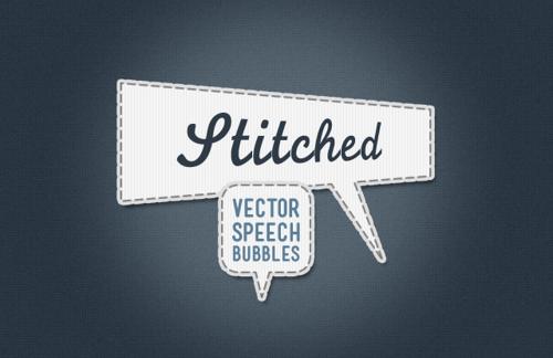 Stitched Vector Speech Bubbles