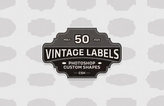 Vintage Labels Photoshop Custom Shapes