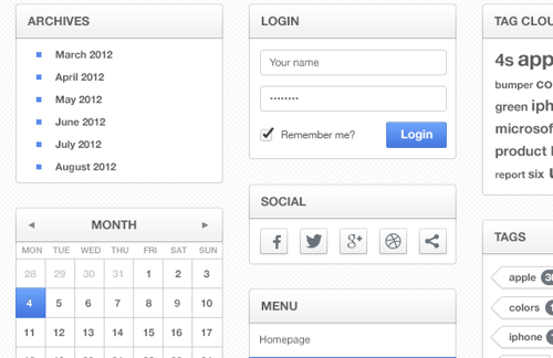 Wireframe Sidebar Widgets