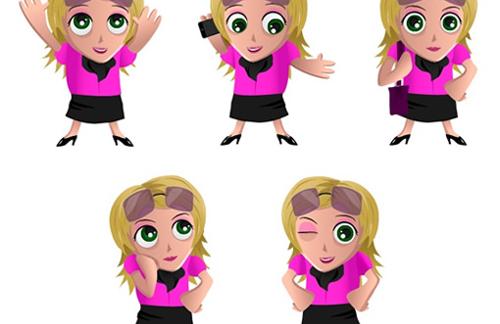 Cartoony Vector Characters - Girl